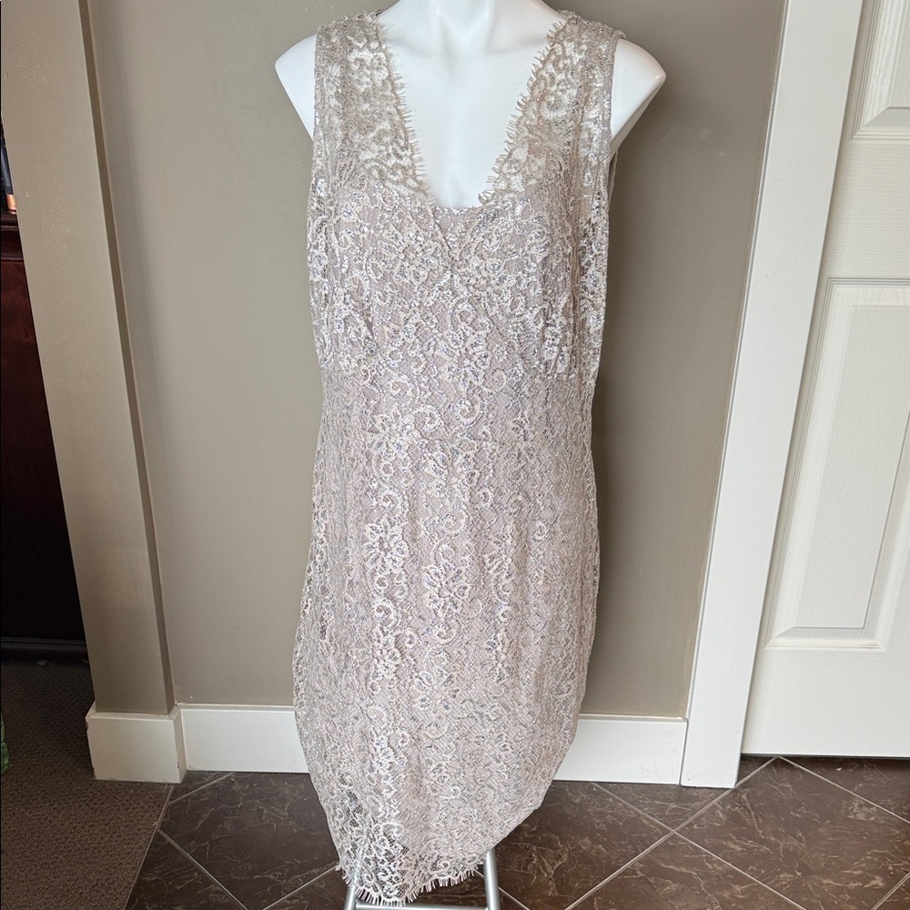 Frank Lyman Design Lace Midi Dress in Cream